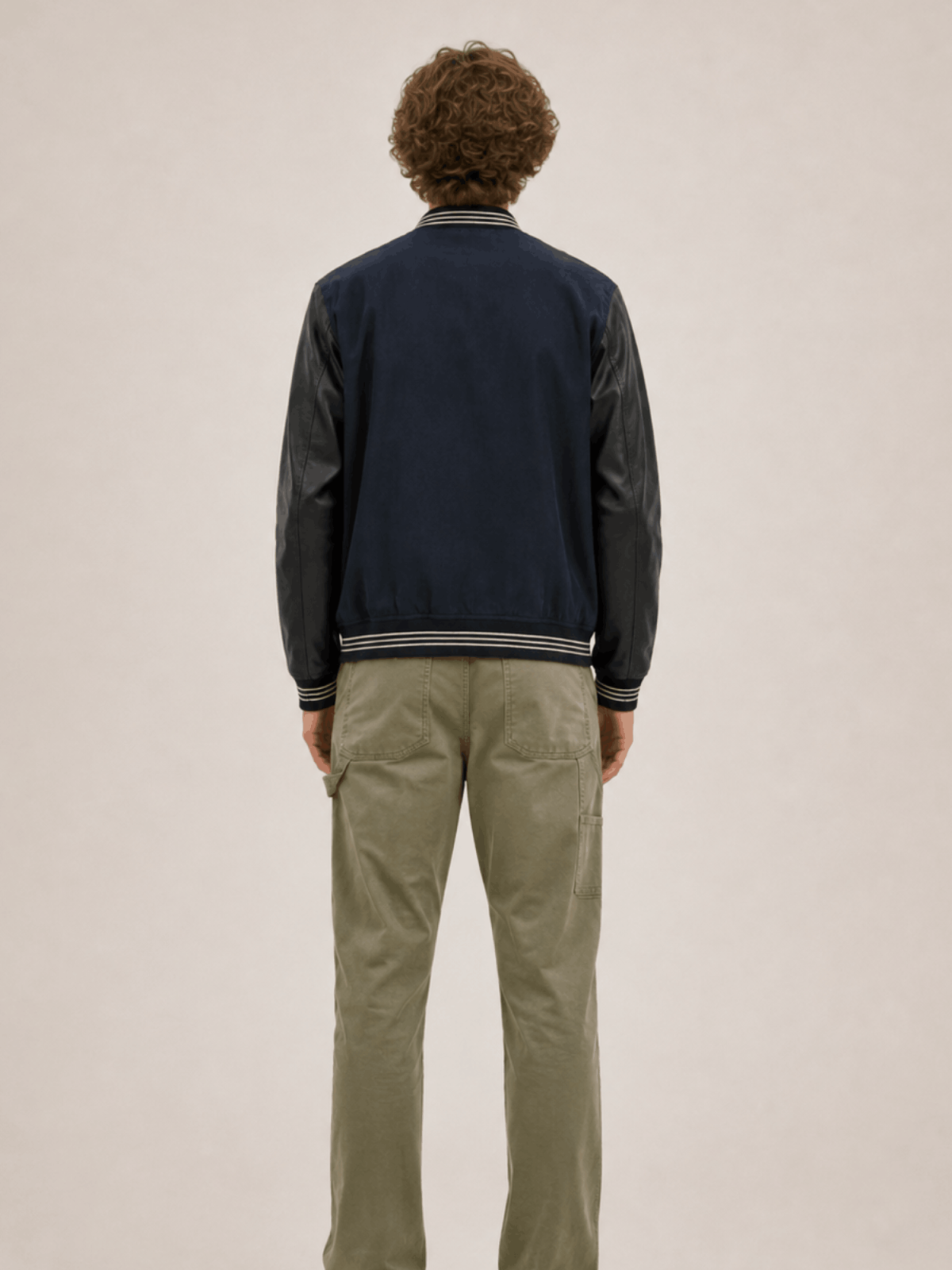 Men's Taishi Leather Varsity Bomber Jacket