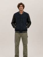 Men's Taishi Leather Varsity Bomber Jacket
