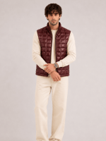 Men's Mahogany Teton Leather Light Down Vest