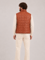 Men's Whiskey BrownTeton Leather Light Down Vest
