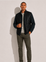 Men's Highlands Quilted Leather Black Vest