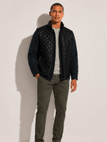 Men's Highlands Quilted Leather Black Vest