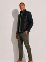 Men's Highlands Quilted Leather Black Vest