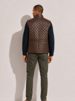 Men's Highlands Quilted Leather Mahogany Brown Vest