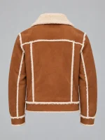 Men's Shearling Brown Style Fur Out leather Jacket