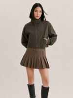 Women's Khaki Brown Ryder Suede Jacket