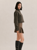 Women's Khaki Brown Ryder Suede Jacket