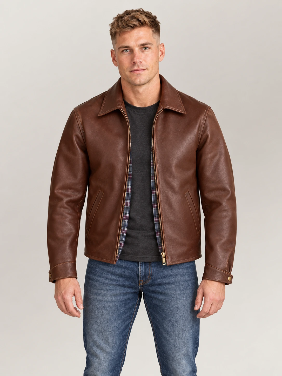 Men's Classic Americana Cowhide Bomber Jacket
