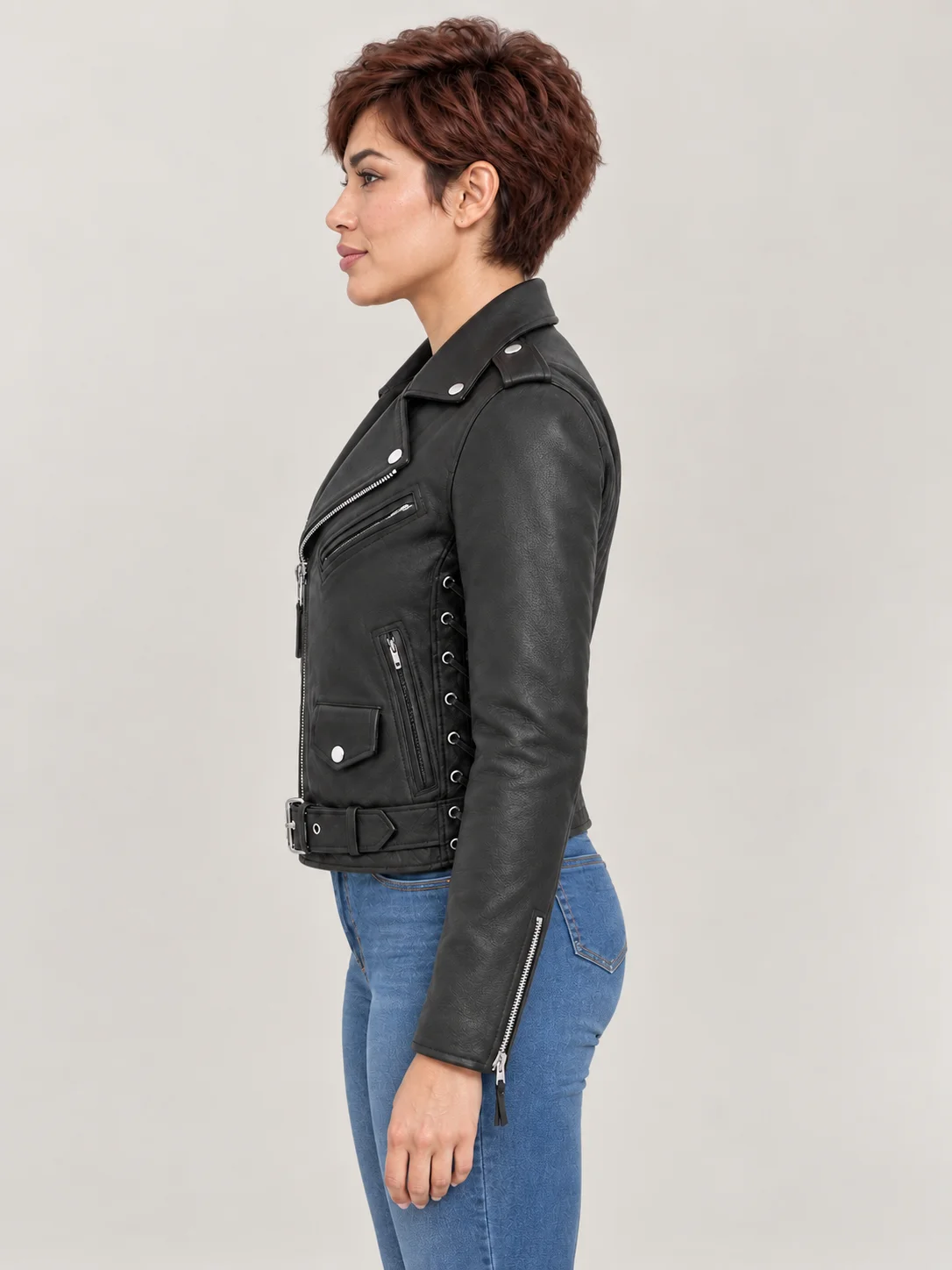 Women's Naked Classic Motorcycle Leather Jacket