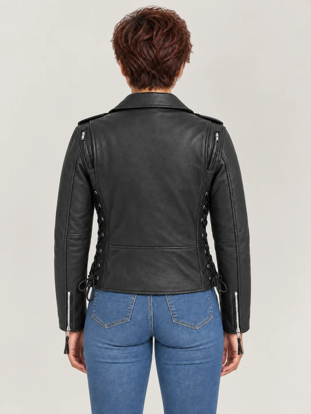 Women's Naked Classic Motorcycle Leather Jacket