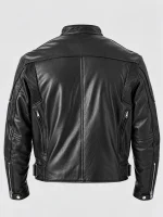 Men's Premium Quality Leather Motorcycle Jacket with Zipper Air Vents