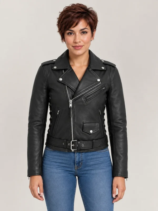 Women's Naked Classic Motorcycle Leather Jacket