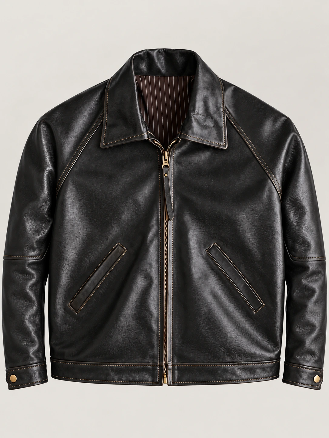 Men's Black Cowhide Leather Jacket