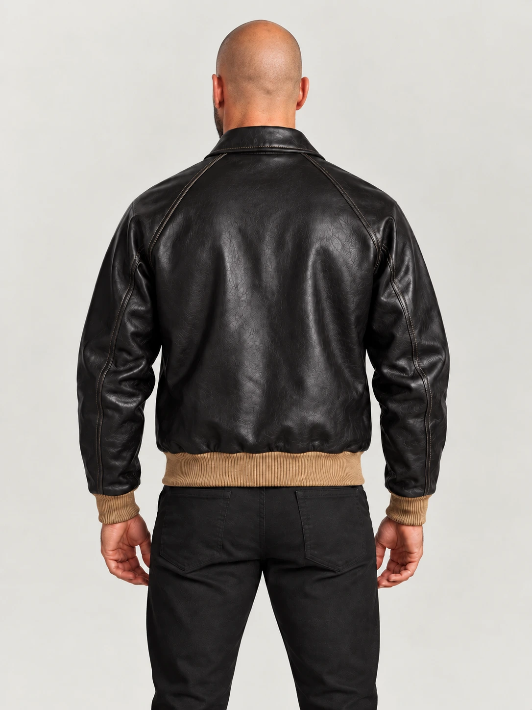 Men's Black Cowhide Leather Jacket