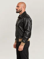 Men's Black Cowhide Leather Jacket