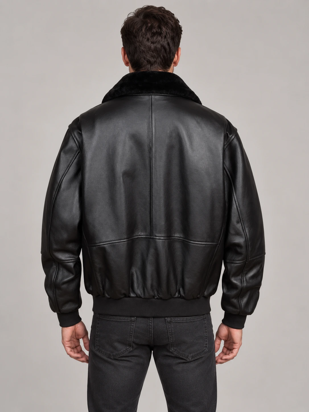 Men's Premium Leather Aviator Bomber Jacket