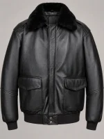 Men's Premium Leather Aviator Bomber Jacket