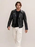 Men's Ribbles Biker Leather Jacket