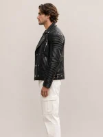 Men's Ribbles Biker Leather Jacket
