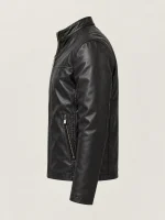 Men's Black Lucio Leather Bomber Jacket