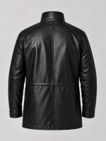 Men's Black Classic leather Car Coat