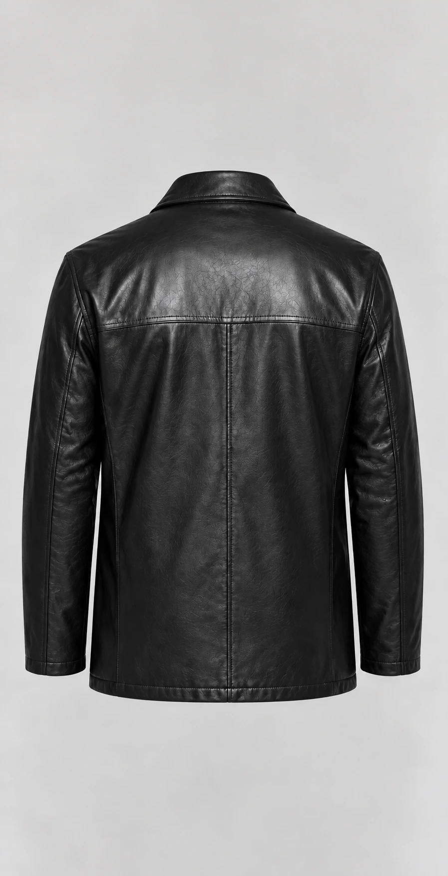 Men's  Black Premium Four Button Car Leather Coat
