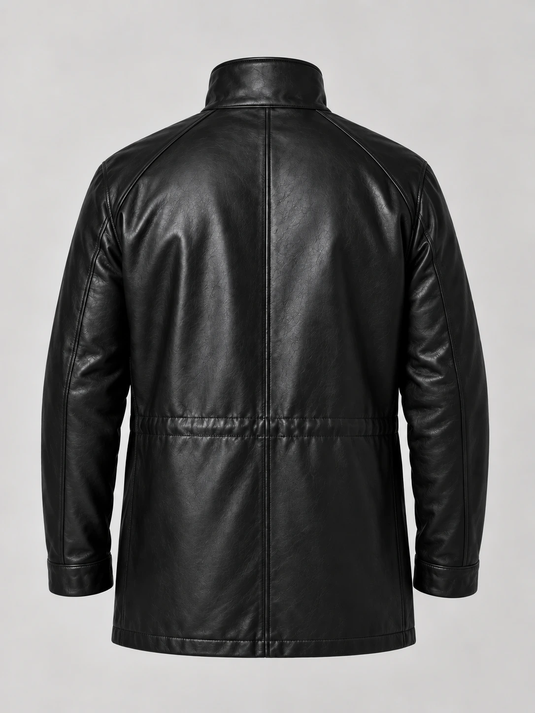Men's Black Classic leather Car Coat