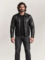 Men's Black Keanu Leather Jacket
