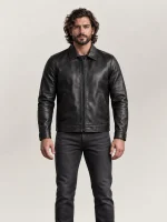 Men's Black Keanu Leather Jacket