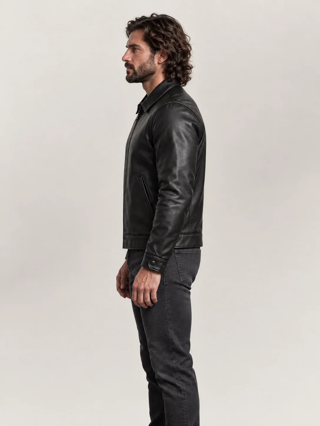 Men's Black Keanu Leather Jacket