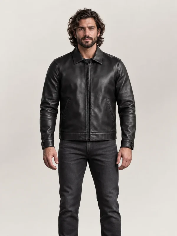 Men's Black Keanu Leather Jacket
