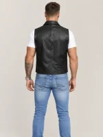 Men's Halloween Cullen Black Leather Vest
