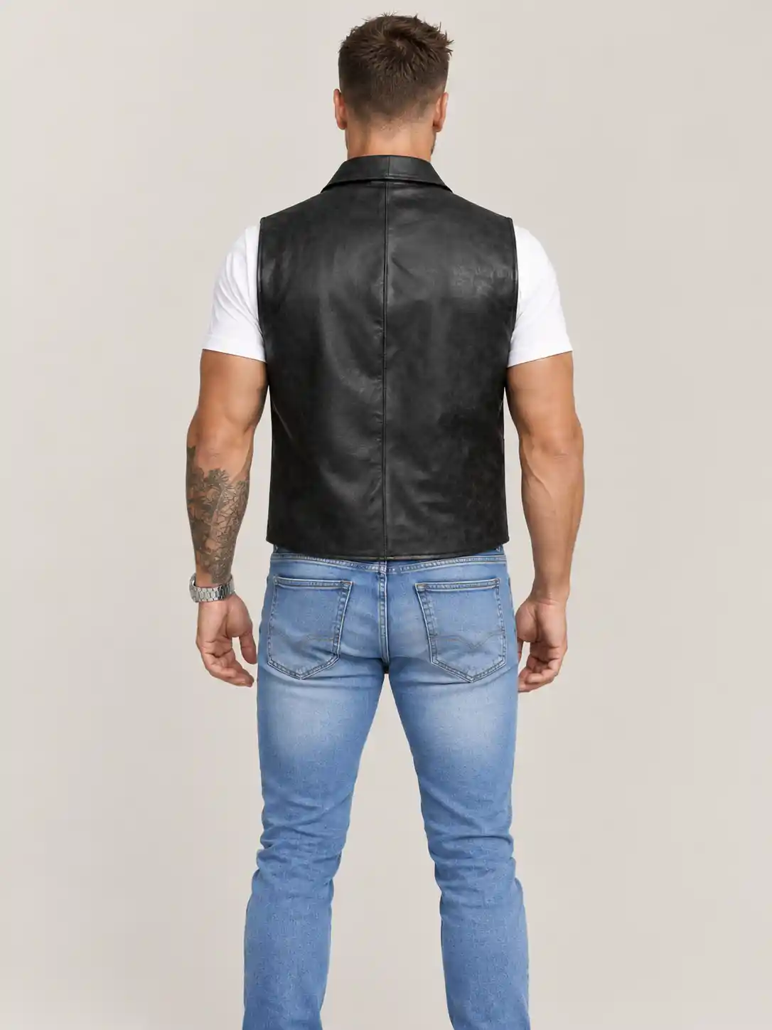 Men's Halloween Cullen Black Leather Vest
