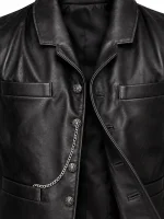 Men's Halloween Cullen Black Leather Vest