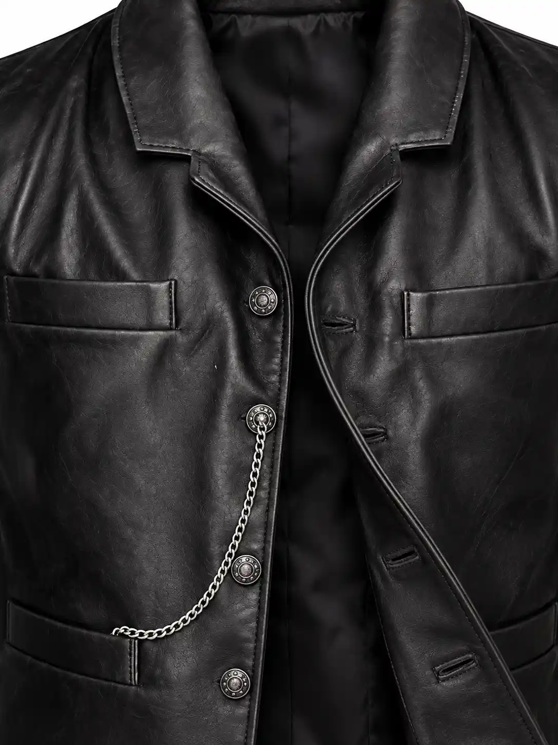 Men's Halloween Cullen Black Leather Vest