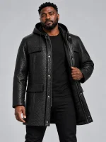 Men's Hooded Parka Coat with Zip