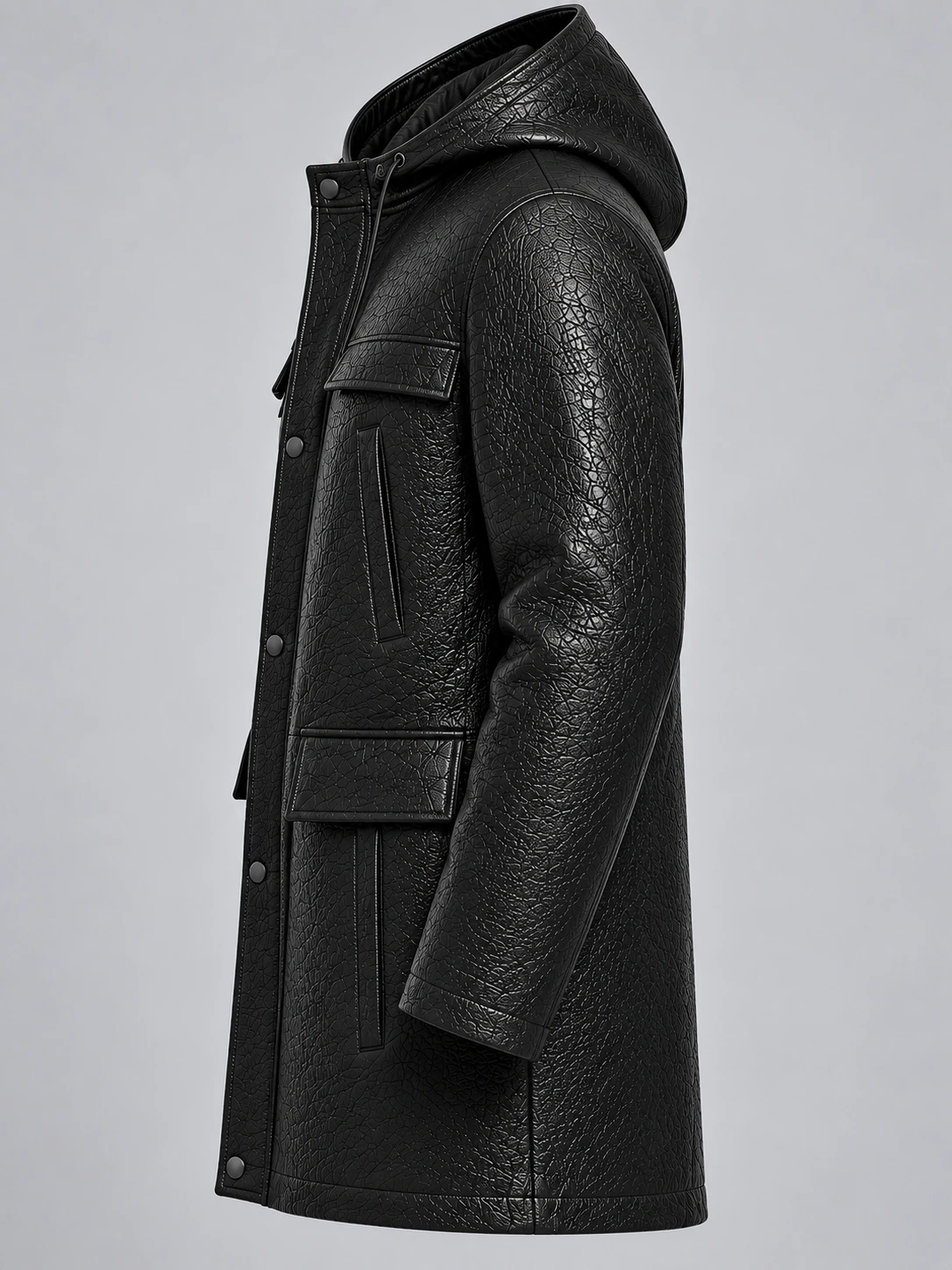 Men's Hooded Parka Coat with Zip
