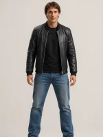 Men's Black Light Weight Leather Jacket