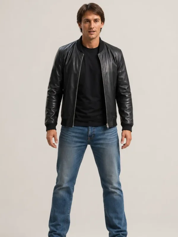 Men's Black Light Weight Leather Jacket