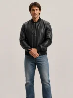 Men's Black Light Weight Leather Jacket