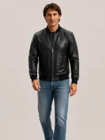 Men's Black Light Weight Leather Jacket