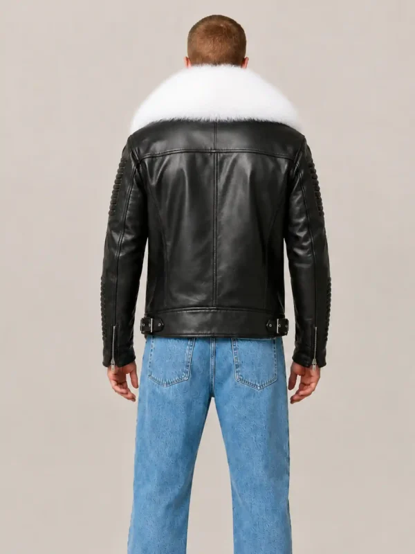 Black white fur Jacket 4