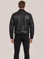 Men's Black Suede Bomer leather jacket