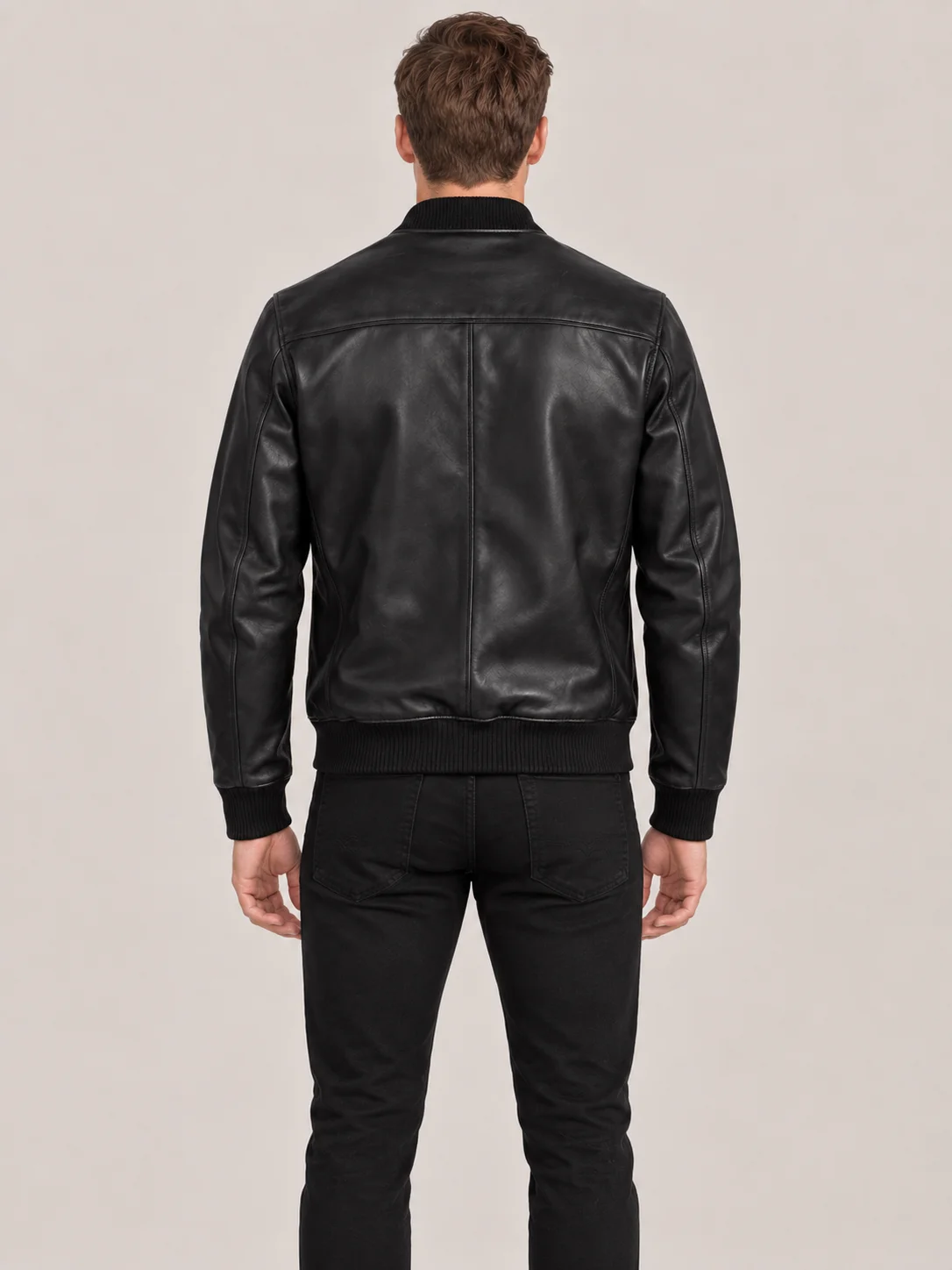 Men's Black Suede Bomer leather jacket