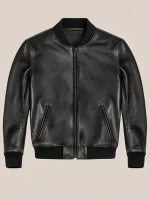 Men's Black Suede Bomer leather jacket