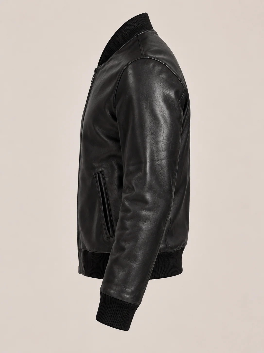 Men's Black Suede Bomer leather jacket
