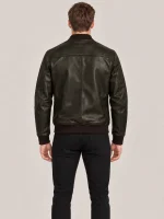 Men's Dark Olive Suede Bomer leather jacket