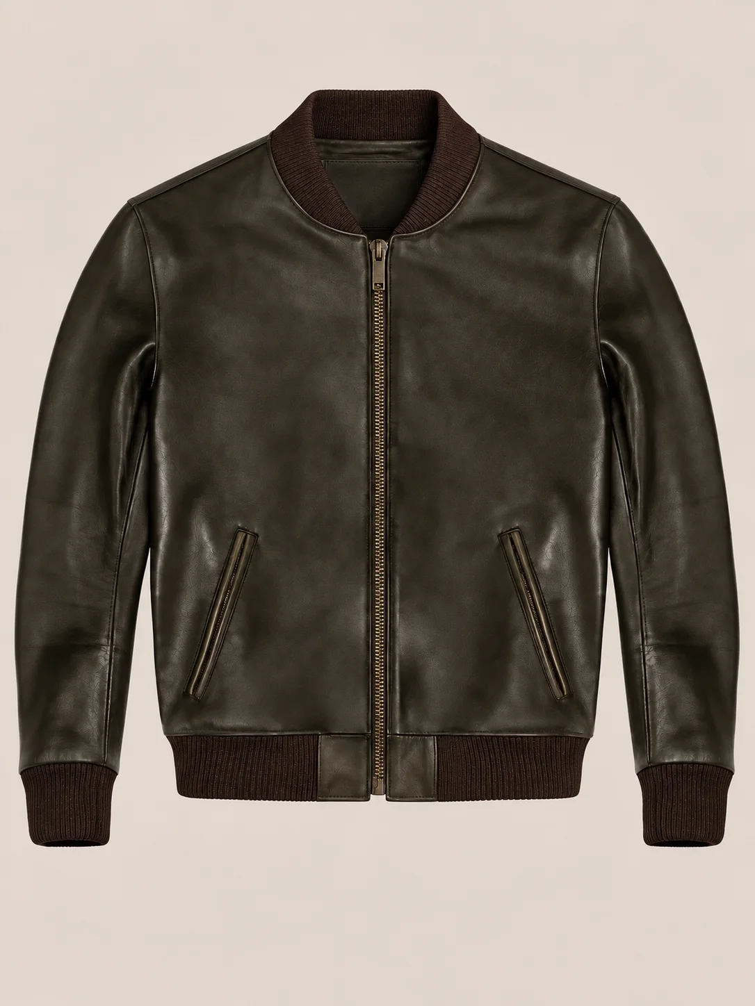 Men's Dark Olive Suede Bomer leather jacket