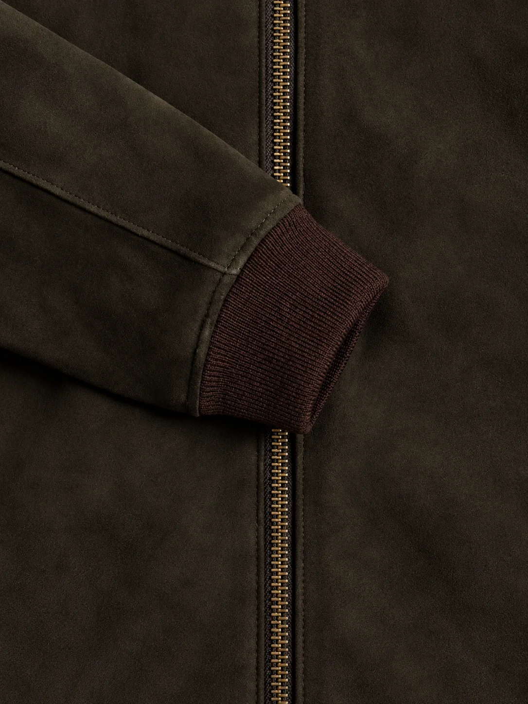 Men's Dark Olive Suede Bomer leather jacket