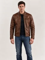 Men's Bourbon Roadster Leather Jacket